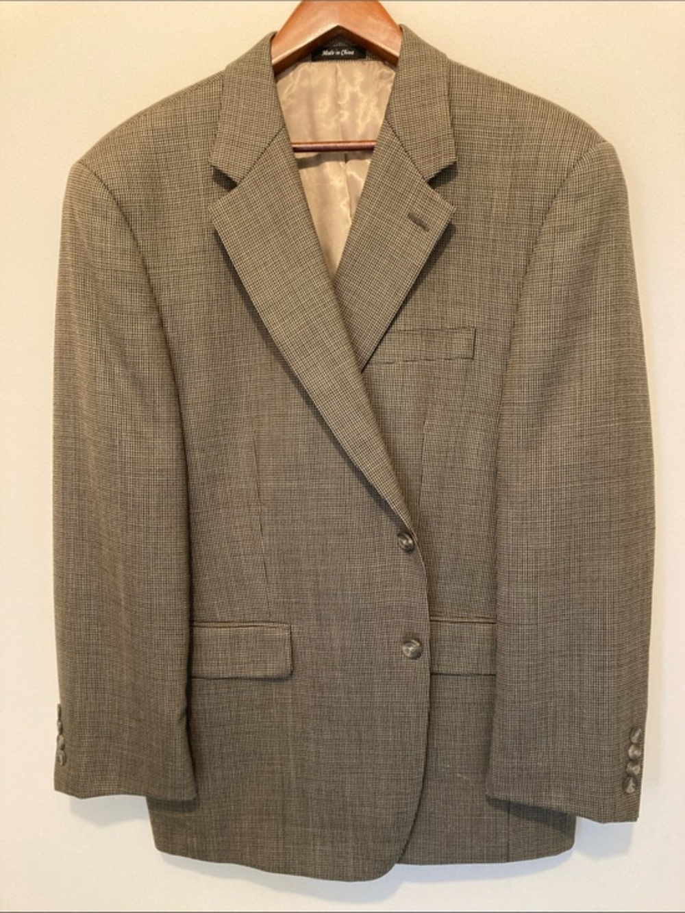 Chaps Taupe Glen Plaid Sport Coat